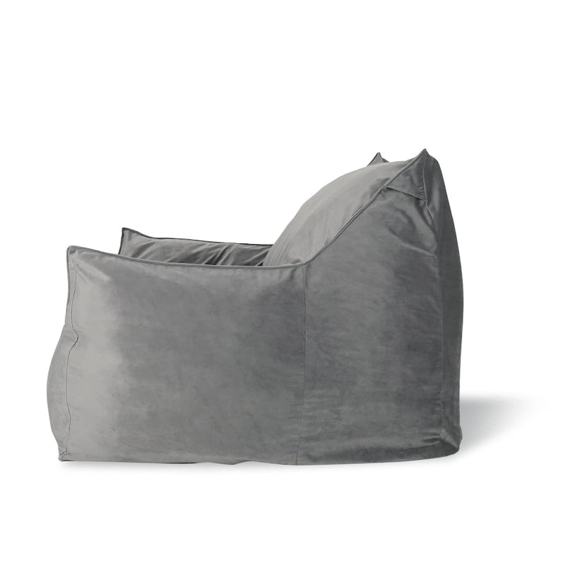 Pouf géant en velours Loubar avec accoudoirs