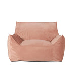 Pouf géant en velours Loubar avec accoudoirs