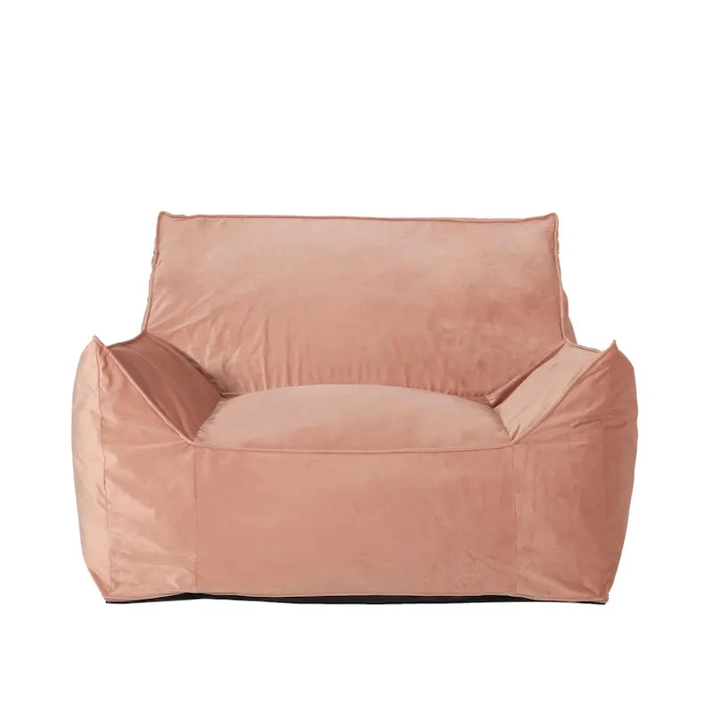 Pouf géant en velours Loubar avec accoudoirs