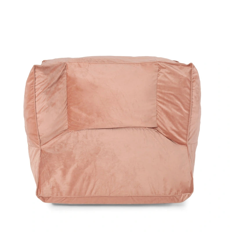 Pouf géant en velours Loubar avec accoudoirs