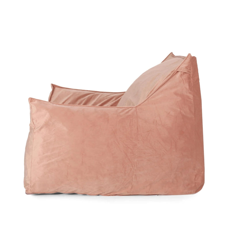 Pouf géant en velours Loubar avec accoudoirs