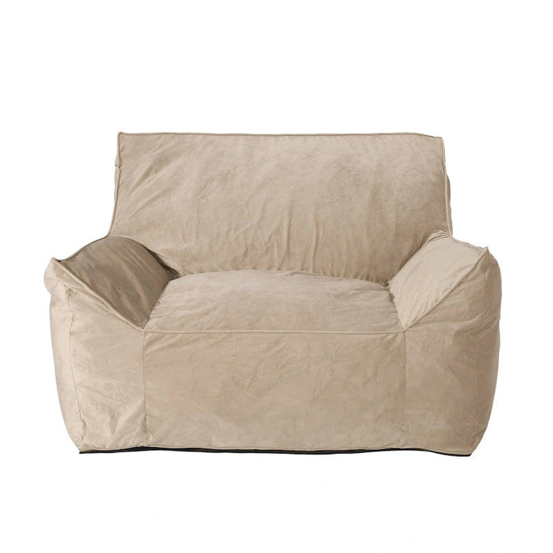 Pouf géant en velours Loubar avec accoudoirs