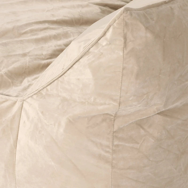 Pouf géant en velours Loubar avec accoudoirs