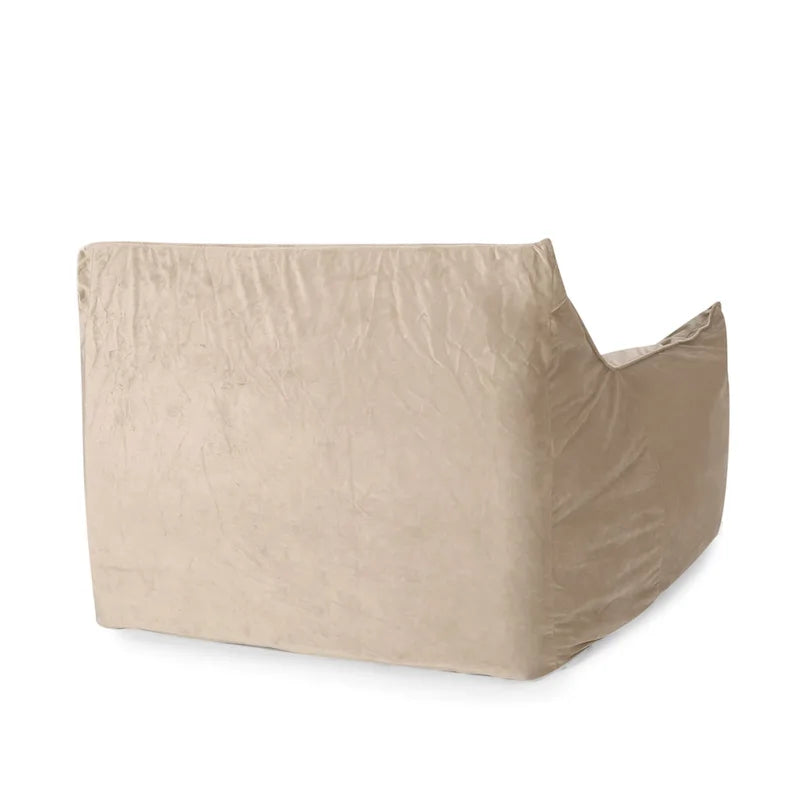 Pouf géant en velours Loubar avec accoudoirs