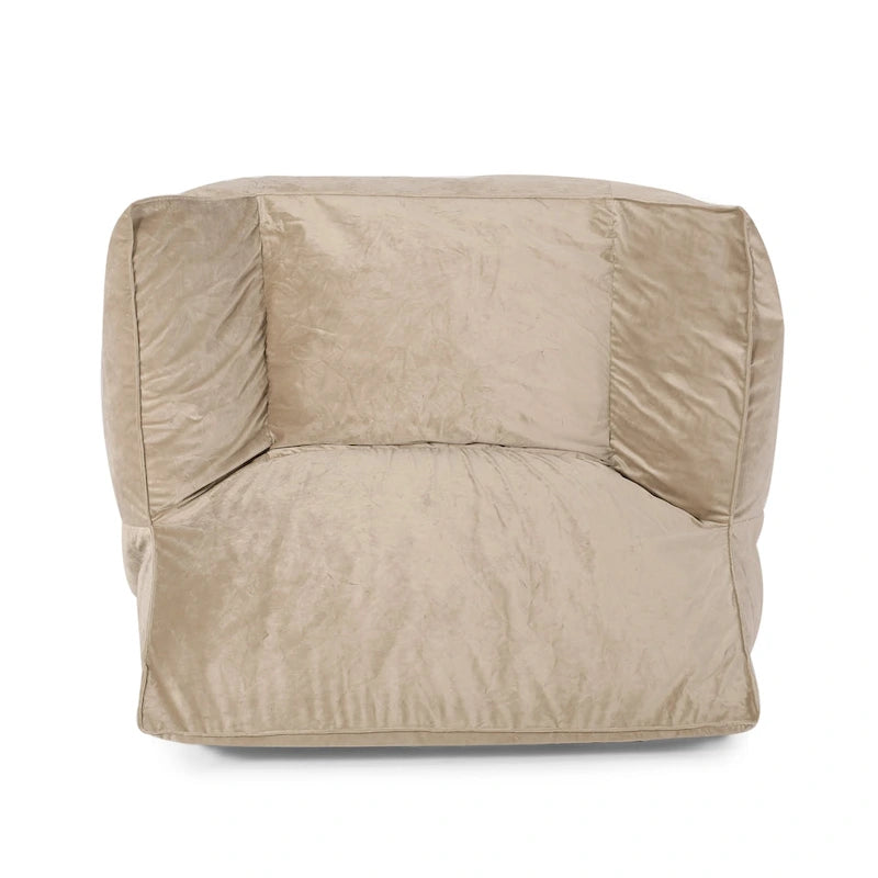 Pouf géant en velours Loubar avec accoudoirs