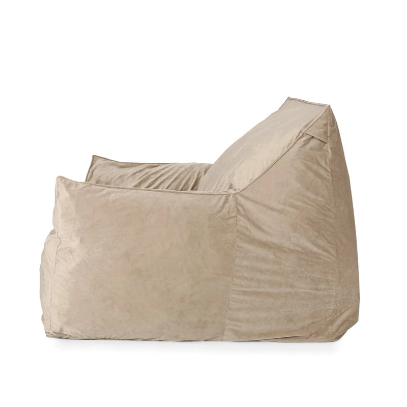 Pouf géant en velours Loubar avec accoudoirs