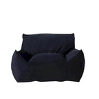 Pouf géant en velours Loubar avec accoudoirs