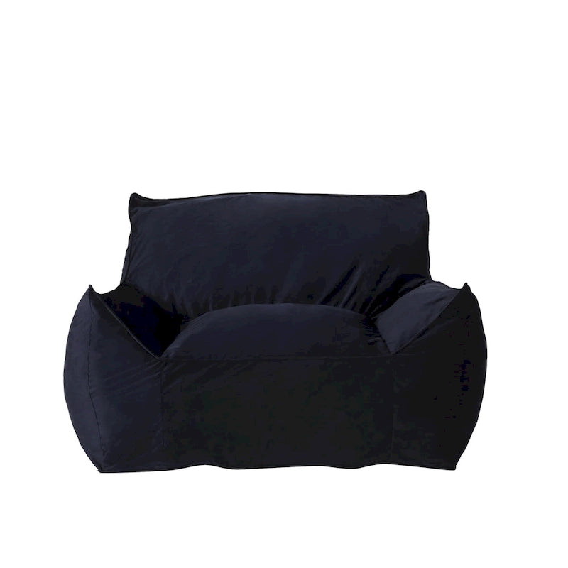 Pouf géant en velours Loubar avec accoudoirs
