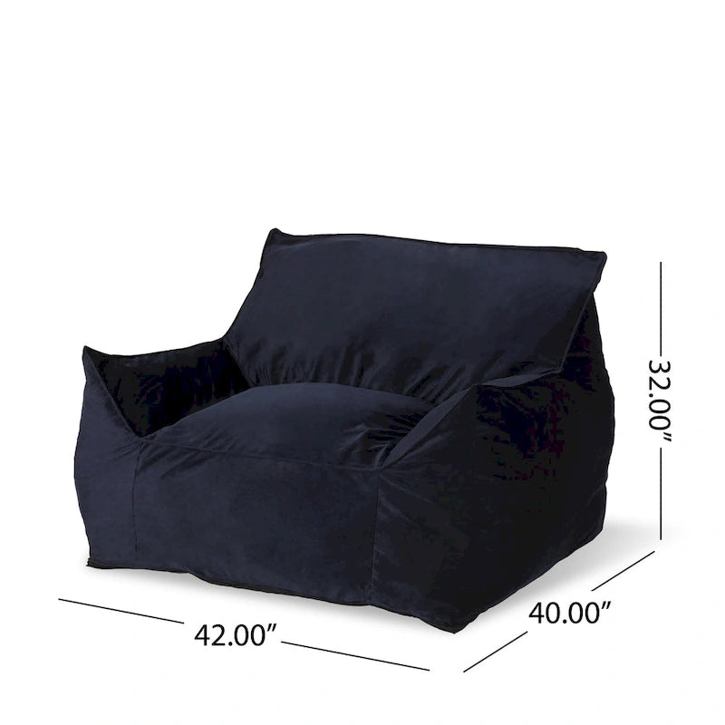 Pouf géant en velours Loubar avec accoudoirs