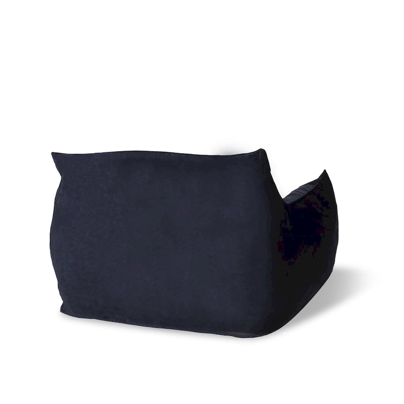 Pouf géant en velours Loubar avec accoudoirs
