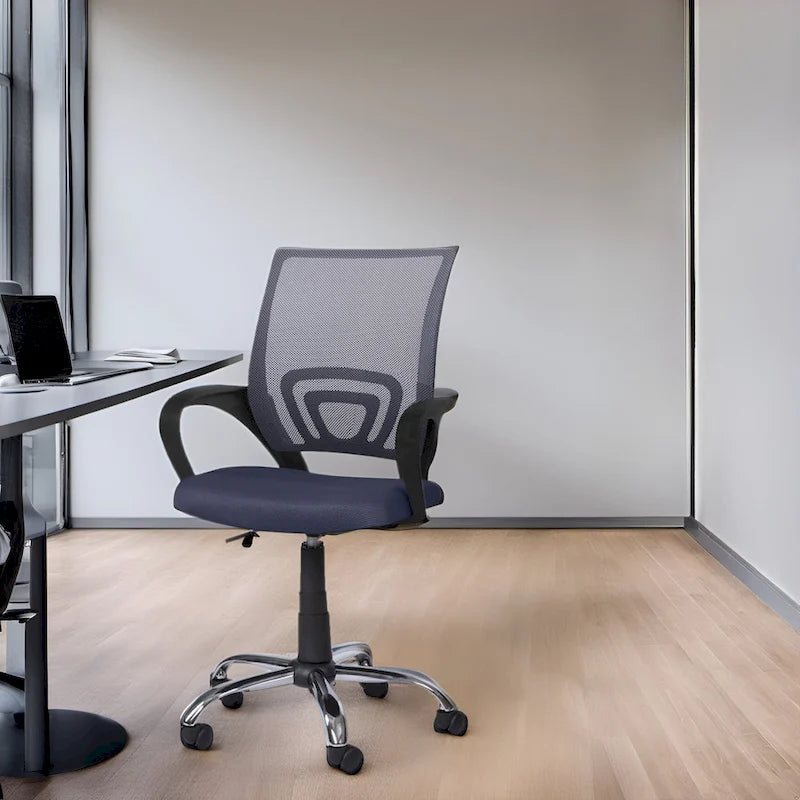 Chaise de bureau ergonomique en maille respirante Conception réglable avec support lombaire et mobilité améliorée avec roues pivotantes à 360°