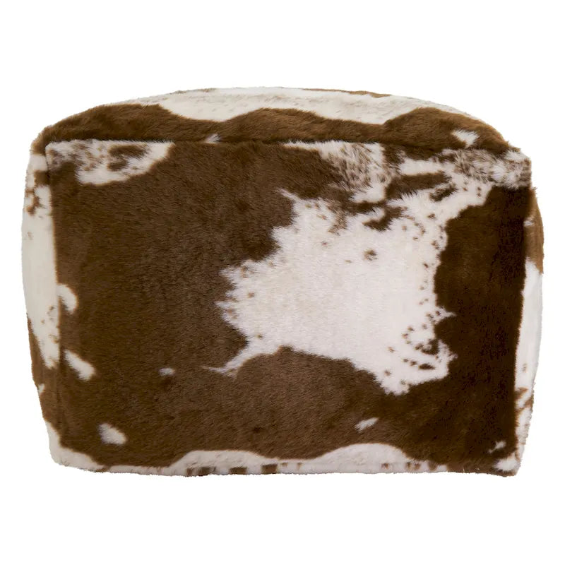 Pouf en fausse fourrure motif vache