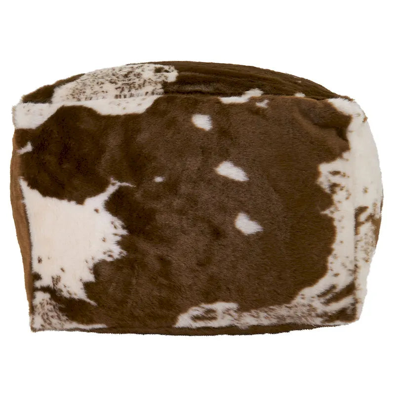 Pouf en fausse fourrure motif vache