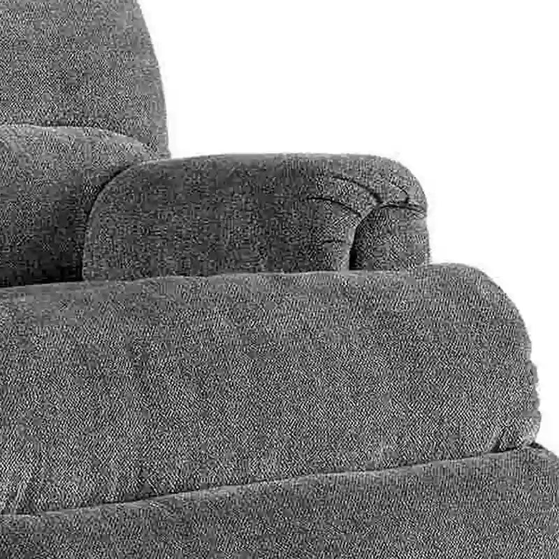 Fauteuil inclinable manuel à bascule en tissu avec levier, gris