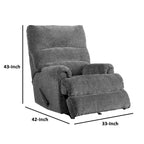 Fauteuil inclinable manuel à bascule en tissu avec levier, gris