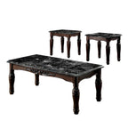 Haia Ensemble de 3 tables basses et tables d'appoint traditionnelles en bois d'espresso