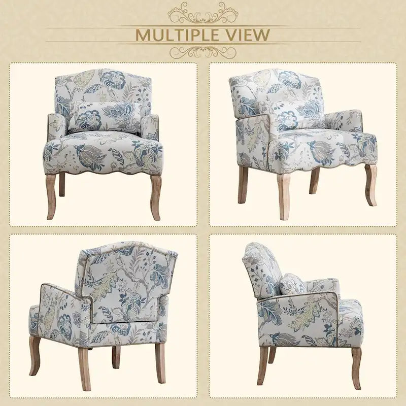 Fauteuils de lecture individuels de style français campagnard en tissu avec oreiller