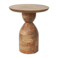 Table d'appoint sablier en bois de manguier - 16 x 16 x 19