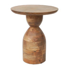 Table d'appoint sablier en bois de manguier - 16 x 16 x 19