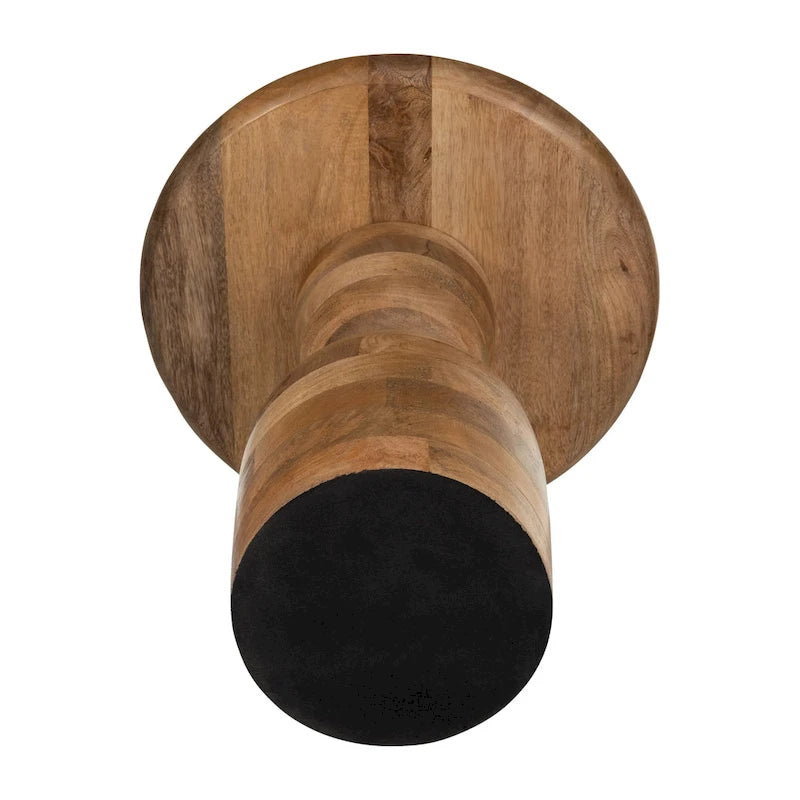 Table d'appoint sablier en bois de manguier - 16 x 16 x 19