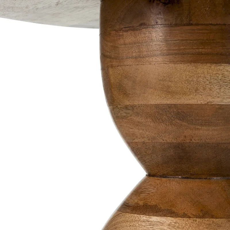 Table d'appoint sablier en bois de manguier - 16 x 16 x 19