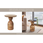Table d'appoint sablier en bois de manguier - 16 x 16 x 19