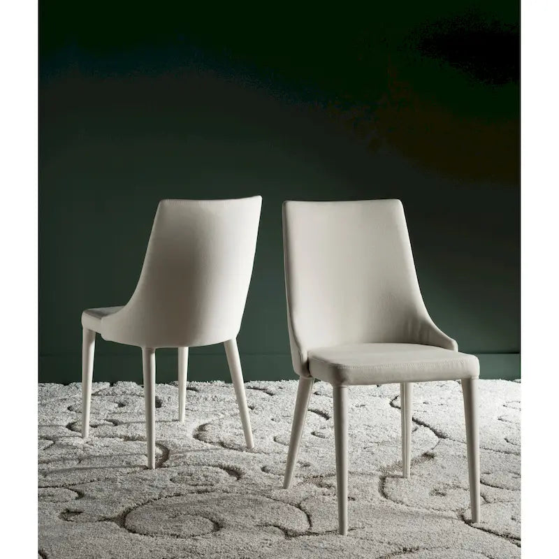 Chaise de salle à manger blanche Socorro style moderne milieu de siècle - 23,6 x 19,6 x 35,5