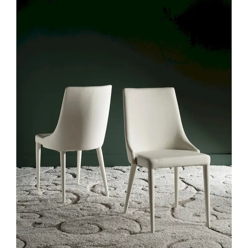Chaise de salle à manger blanche Socorro style moderne milieu de siècle - 23,6 x 19,6 x 35,5