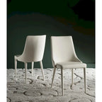 Chaise de salle à manger blanche Socorro style moderne milieu de siècle - 23,6 x 19,6 x 35,5
