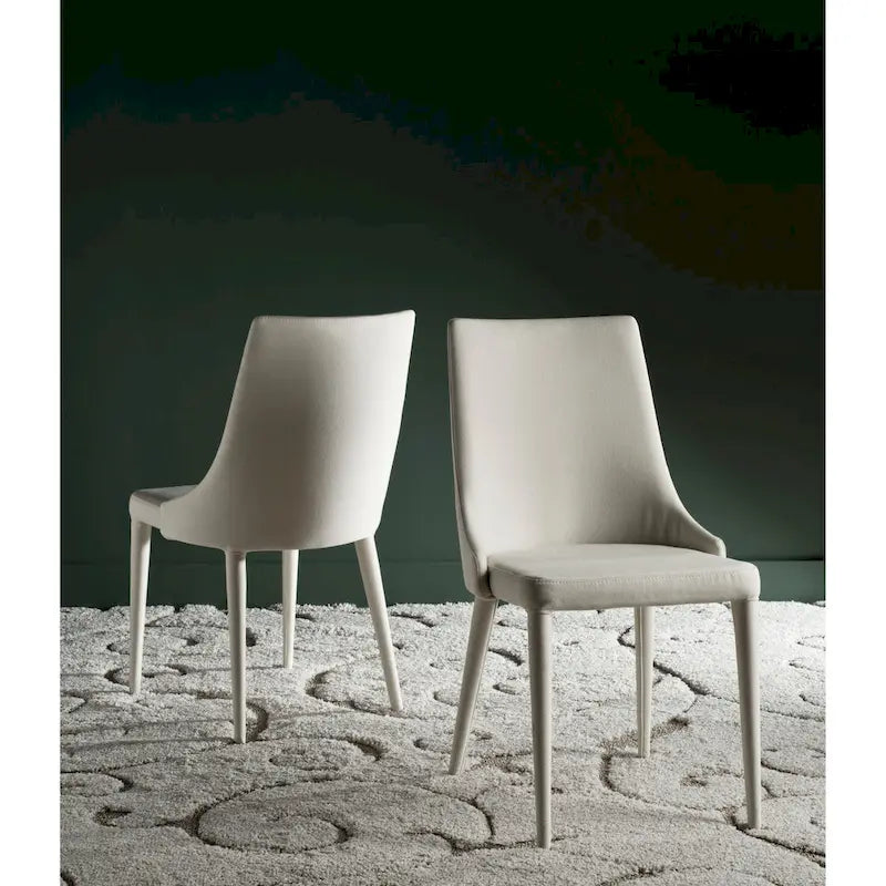 Chaise de salle à manger blanche Socorro style moderne milieu de siècle - 23,6 x 19,6 x 35,5