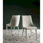 Chaise de salle à manger blanche Socorro style moderne milieu de siècle - 23,6 x 19,6 x 35,5
