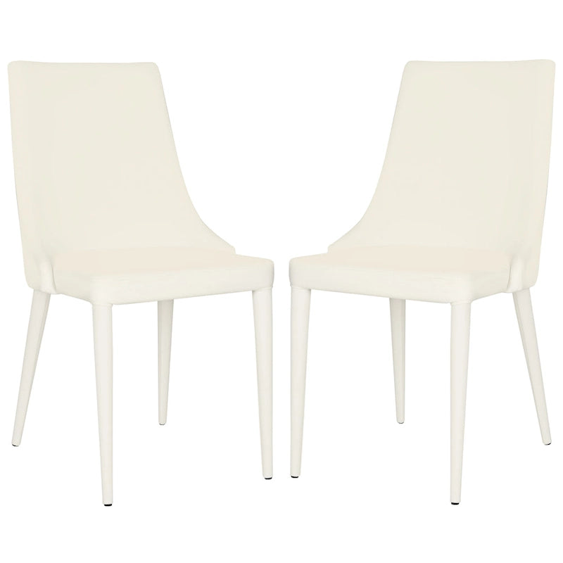 Chaise de salle à manger blanche Socorro style moderne milieu de siècle - 23,6 x 19,6 x 35,5