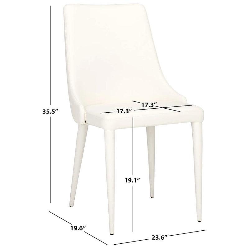 Chaise de salle à manger blanche Socorro style moderne milieu de siècle - 23,6 x 19,6 x 35,5
