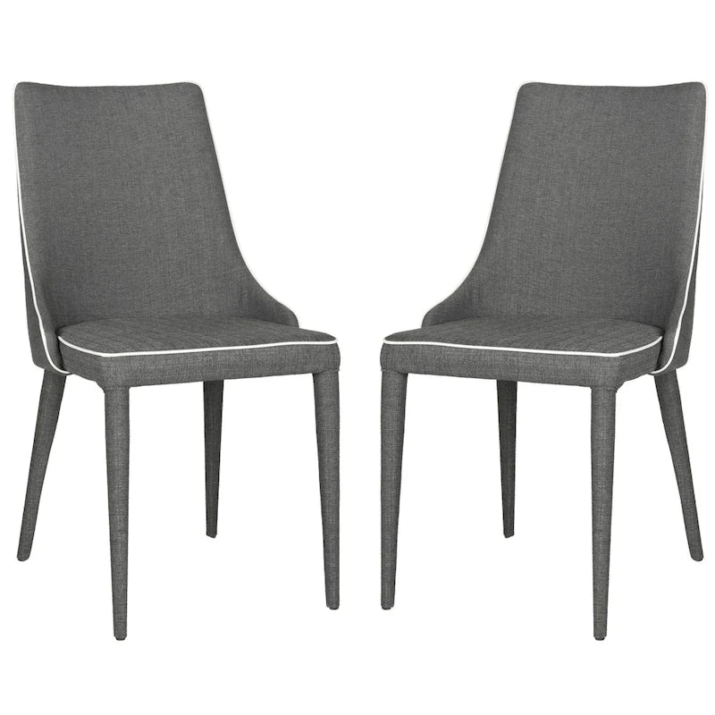 Chaise de salle à manger blanche Socorro style moderne milieu de siècle - 23,6 x 19,6 x 35,5
