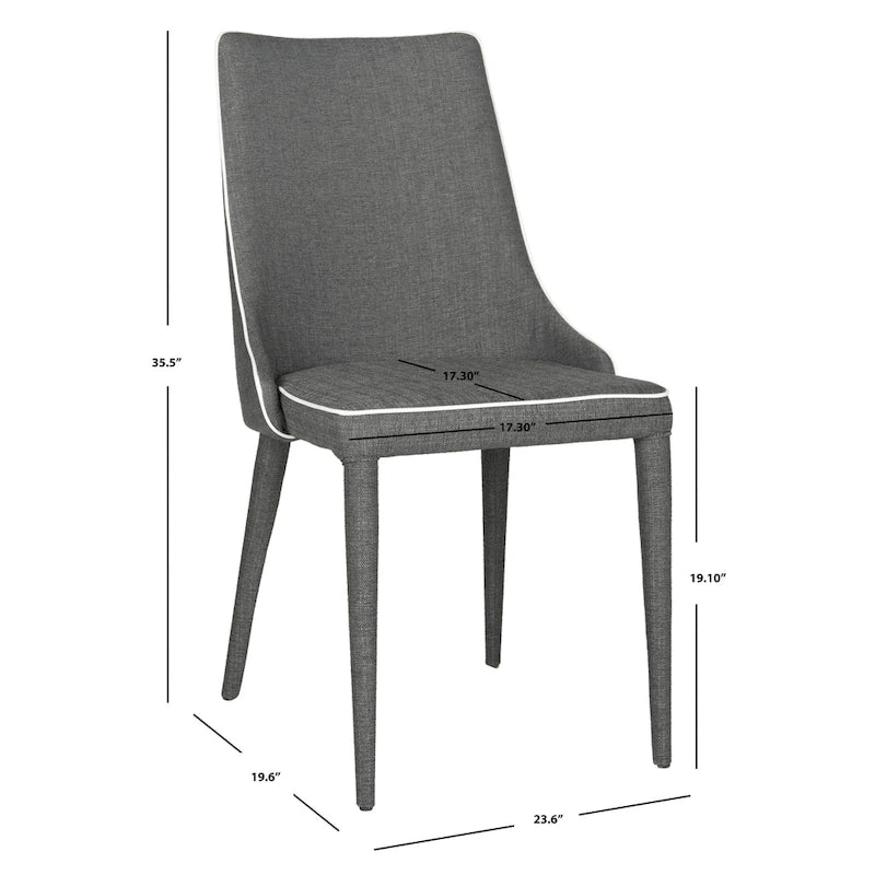 Chaise de salle à manger blanche Socorro style moderne milieu de siècle - 23,6 x 19,6 x 35,5