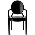 Fauteuil en plastique transparent empilable avec accoudoirs, chaise d'appoint, de salle à manger, de designer, moderne, de bureau, de travail.