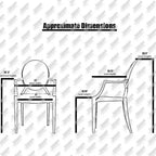 Fauteuil en plastique transparent empilable avec accoudoirs, chaise d'appoint, de salle à manger, de designer, moderne, de bureau, de travail.