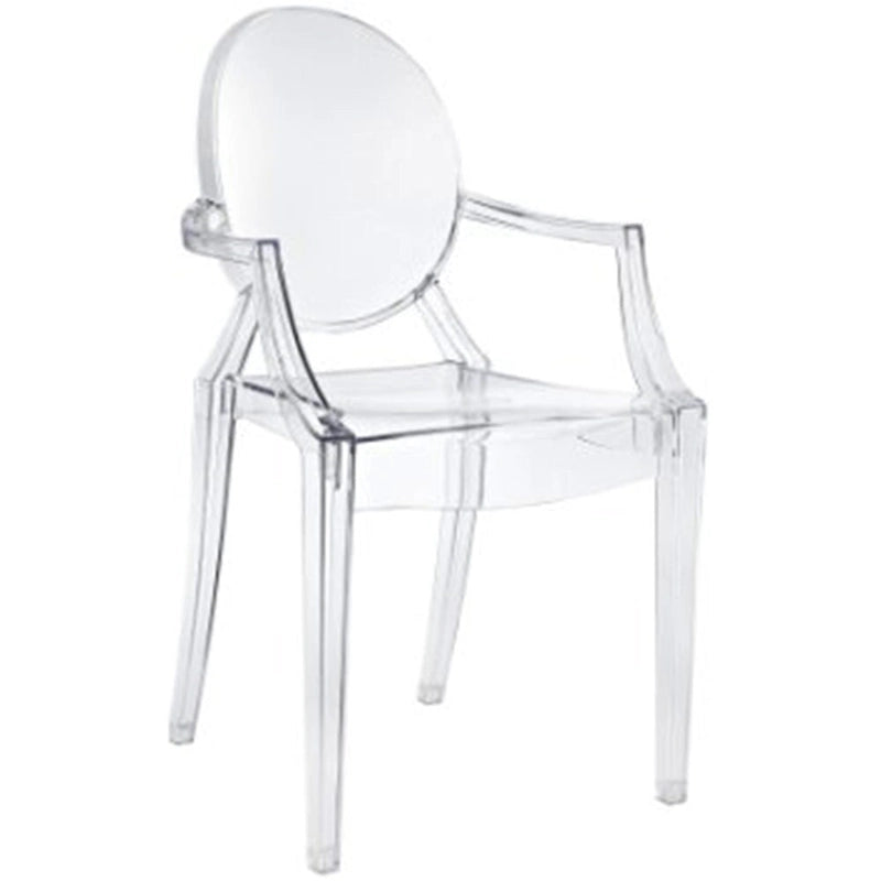 Fauteuil en plastique transparent empilable avec accoudoirs, chaise d'appoint, de salle à manger, de designer, moderne, de bureau, de travail.