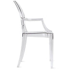 Fauteuil en plastique transparent empilable avec accoudoirs, chaise d'appoint, de salle à manger, de designer, moderne, de bureau, de travail.