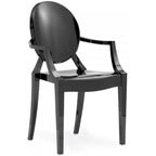 Fauteuil en plastique transparent empilable avec accoudoirs, chaise d'appoint, de salle à manger, de designer, moderne, de bureau, de travail.