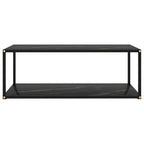 Table basse noire 100x50x35 cm en verre trempé