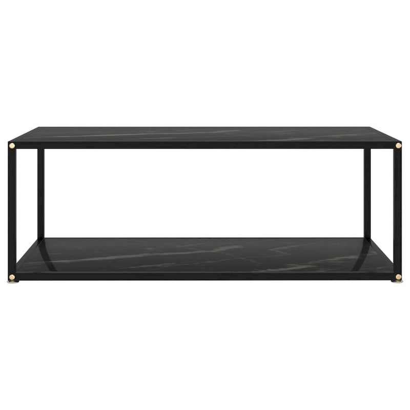 Table basse noire 100x50x35 cm en verre trempé