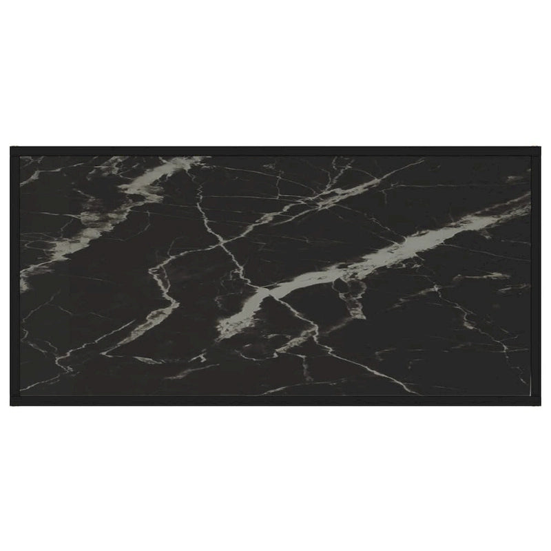 Table basse noire 100x50x35 cm en verre trempé