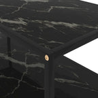 Table basse noire 100x50x35 cm en verre trempé