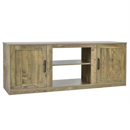 Meuble TV de 147 cm avec 2 placards de rangement et étagères réglables sur 3 positions