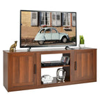 Meuble TV de 147 cm avec 2 placards de rangement et étagères réglables sur 3 positions