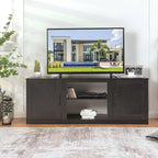 Meuble TV de 147 cm avec 2 placards de rangement et étagères réglables sur 3 positions