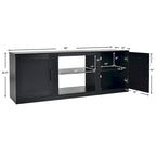 Meuble TV de 147 cm avec 2 placards de rangement et étagères réglables sur 3 positions