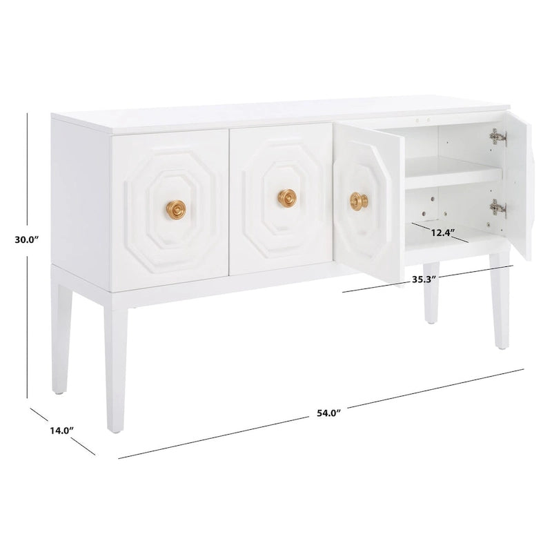 Buffet Chelsie 3 portes 2 étagères – 54 L x 14 P x 30 H