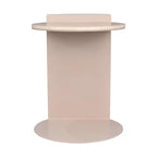 Table d'appoint en C Javier 20 en marbre naturel/métal, fabriquée à la main, contemporaine, beige/rose beige